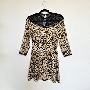 Zara Leopard & Lace Party Dress